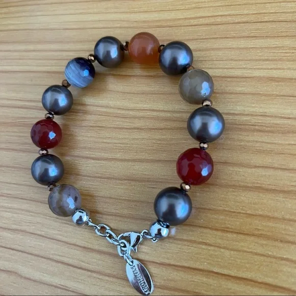 Semiprecious Stone Bead Bracelet - Picture 7 of 13